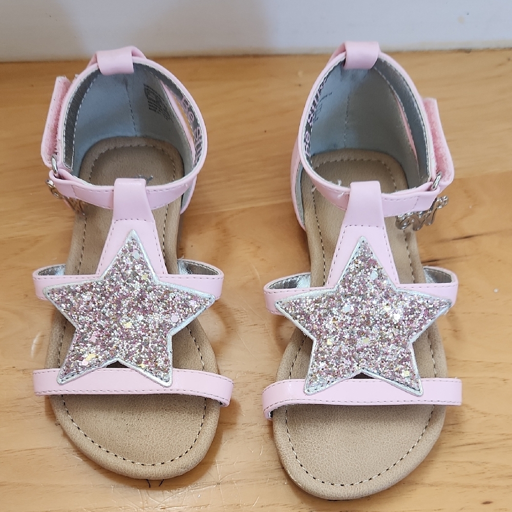 American Girl Pink and Silver Sparkly Sandals